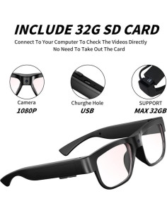 Gafas Inteligentes con Cámara 32GB para Deportes y Motociclismo 2