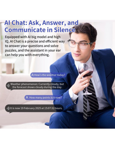 Gafas Inteligentes AI GS06-AI Plata con Traducción y Bluetooth