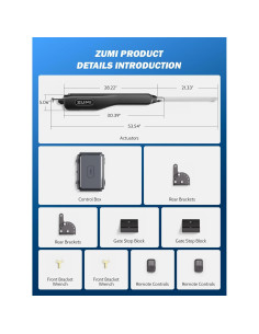 Abridor de Puerta Doble Batiente ZUMI 408 kg 6.10 m Control Remoto 2