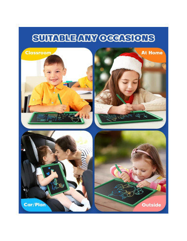 Bravokids Tableta de Escritura LCD 30.5 cm Verde para Niños