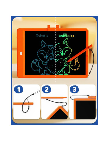 Tableta de Escritura LCD Bravokids 10" Naranja para Niños
