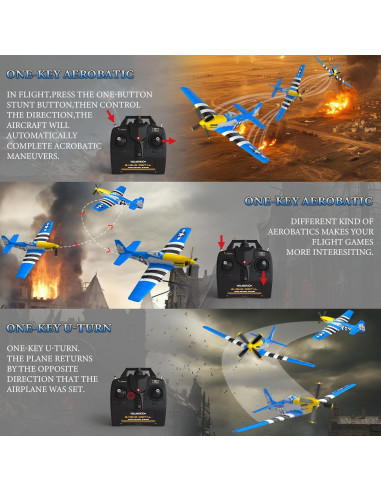 Avión RC GLUISEUR P51 Mustang 4 Canales para Principiantes