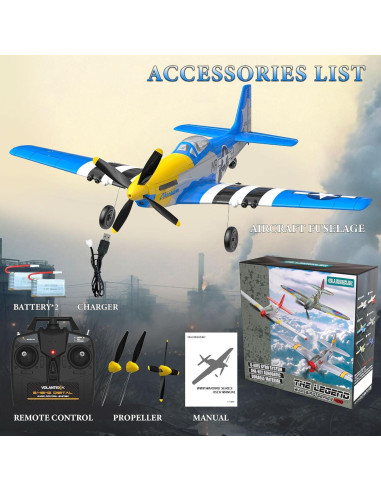 Avión RC GLUISEUR P51 Mustang 4 Canales para Principiantes