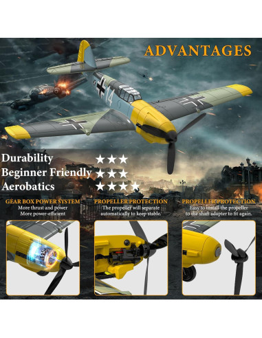 Avión RC GLUISEUR BF-109 Listo para Volar para Principiantes