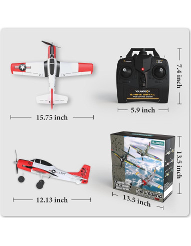 Avión RC GLUISEUR T28 Trojan Acrobático 35.6 cm