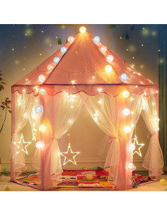 Tienda de Princesa Wilwolfer con Luces Estrella 121x132 cm 2