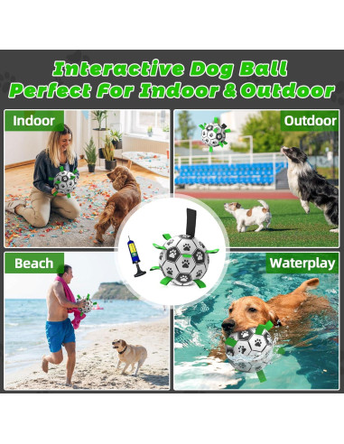 Balón de Fútbol QDAN para Perros Mediano 20 cm Interactivo