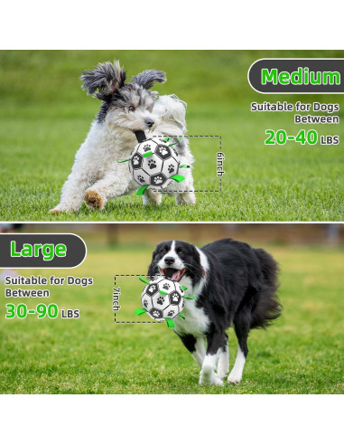 Balón de Fútbol QDAN para Perros Mediano 20 cm Interactivo