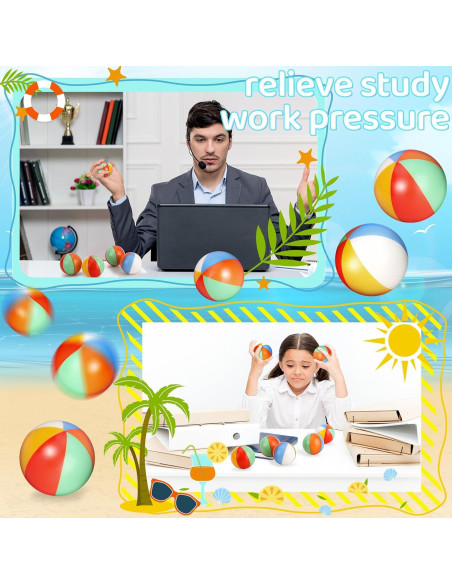 96 Pelotas de Estrés de Playa Oleitodh 5 cm Arcoíris