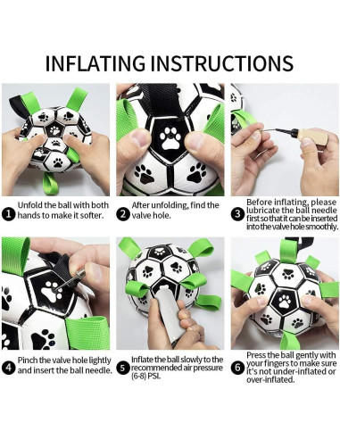 Balón de Fútbol QDAN para Perros Mediano 20 cm Interactivo