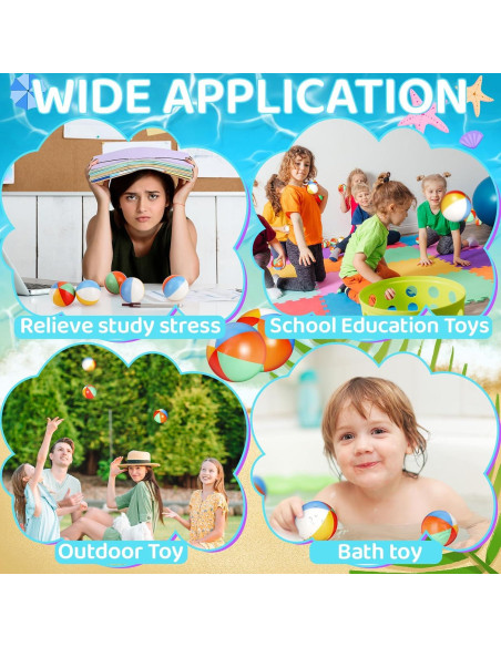 96 Pelotas de Estrés de Playa Oleitodh 5 cm Arcoíris