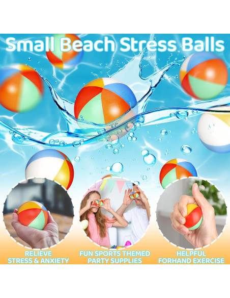 96 Pelotas de Estrés de Playa Oleitodh 5 cm Arcoíris