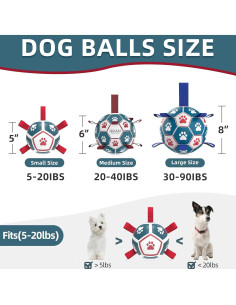 QDAN Balón de Fútbol para Perros Pequeños - Azul Rojo 12,7 cm 2