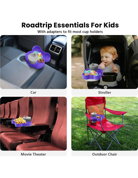 Bandeja para Asiento de Auto BlueOrigin - Morado, 360