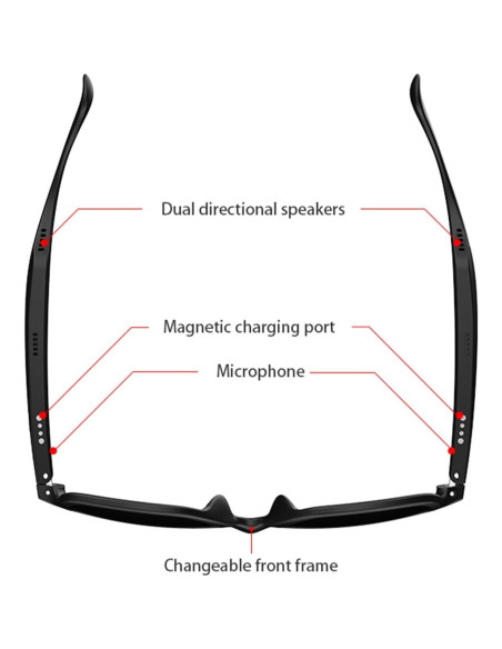 Gafas de Sol Bluetooth Comforniture con Altavoces Mini Negro