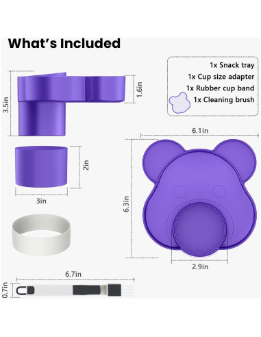 Bandeja para Asiento de Auto BlueOrigin - Morado, 360