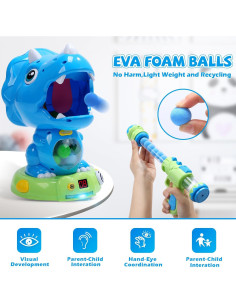 Juguete de Tiro Dinosaurio Móvil EagleStone Triceratops LCD 2