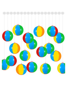 Mini Pelotas de Playa Hungdao Arcoíris 36 Piezas 12 cm