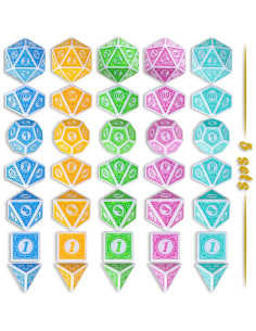 Dados Poliedricos CiaraQ 35 Piezas con 5 Bolsas 2