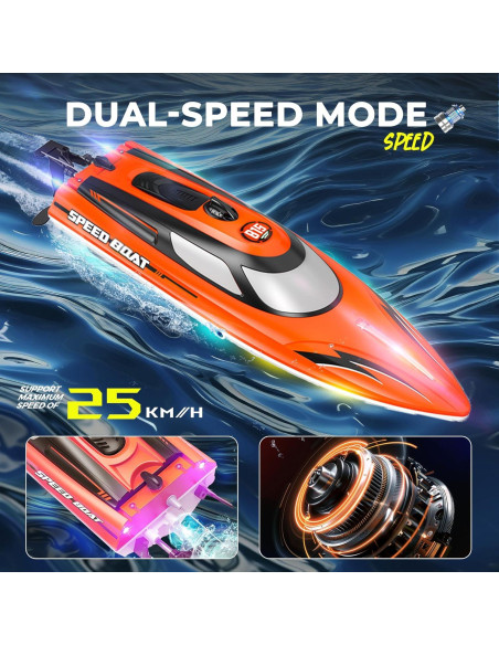 Barco RC BEZGAR HJ815 36 cm 25 KMH Impermeable Naranja