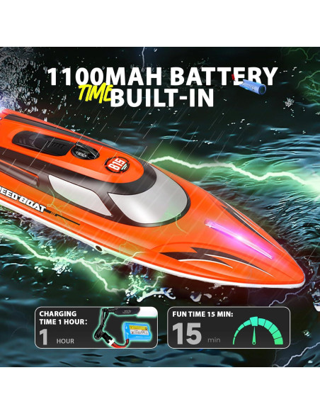 Barco RC BEZGAR HJ815 36 cm 25 KMH Impermeable Naranja