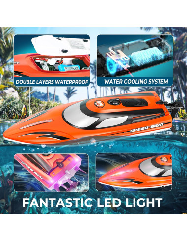 Barco RC BEZGAR HJ815 36 cm 25 KMH Impermeable Naranja