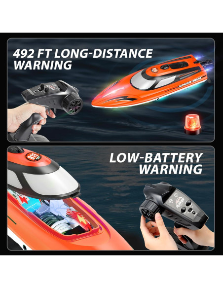 Barco RC BEZGAR HJ815 36 cm 25 KMH Impermeable Naranja