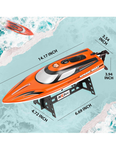 Barco RC BEZGAR HJ815 36 cm 25 KMH Impermeable Naranja
