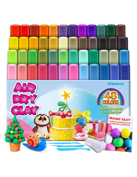 Arcilla Secada al Aire ESSENSON 48 Colores para Niños
