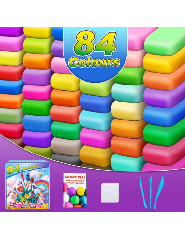 Arcilla Secada al Aire ESSENSON 84 Colores para Niños