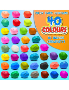 Kit de Arcilla Seca al Aire ESSENSON 40 Colores para Niños 2