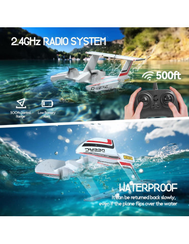 Aeronave RC Trifibiana DEERC Z62 2.4GHz para Agua y Tierra