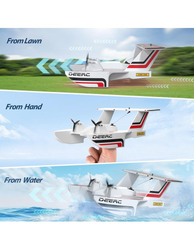 Aeronave RC Trifibiana DEERC Z62 2.4GHz para Agua y Tierra