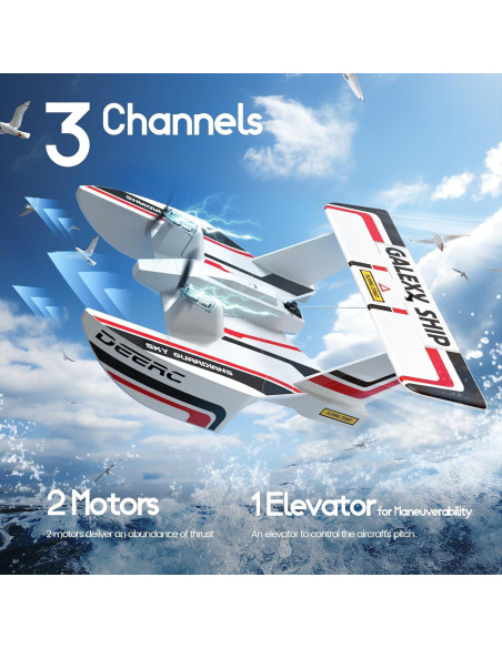 Aeronave RC Trifibiana DEERC Z62 2.4GHz para Agua y Tierra