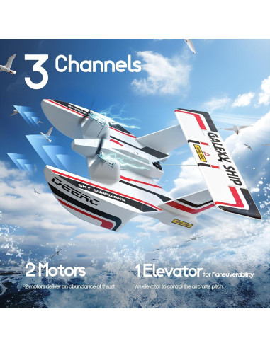 Aeronave RC Trifibiana DEERC Z62 2.4GHz para Agua y Tierra