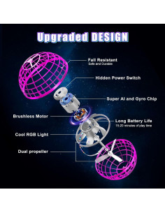 Bola Voladora XINHOME TSM006 Rosa Control Remoto USB 2