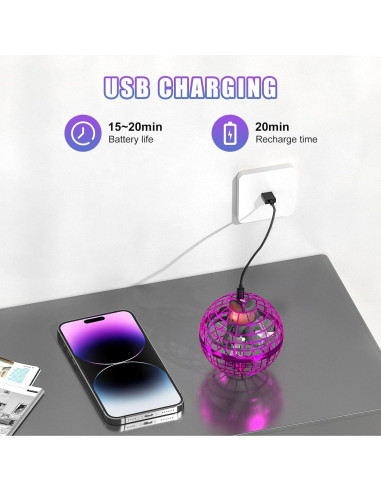 Bola Voladora XINHOME TSM006 Rosa Control Remoto USB
