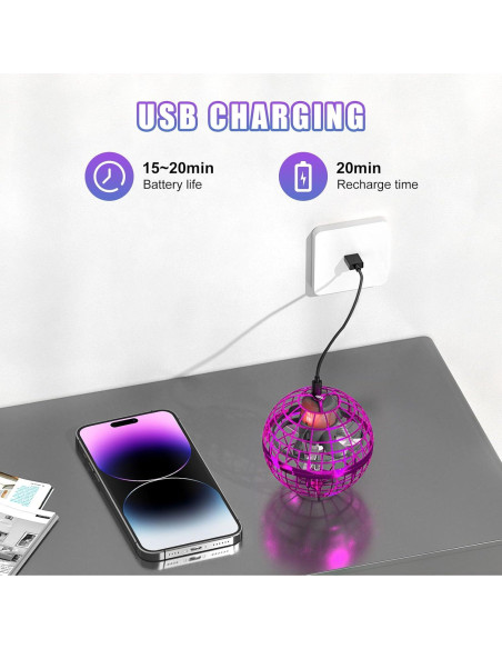 Bola Voladora XINHOME TSM006 Rosa Control Remoto USB