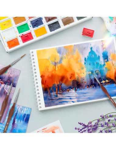 10 Pinceles Miniatura KIASON para Detalles Finos Marrón