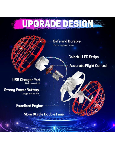 Bola Voladora Flotante Flying Lan 9cm Juguete Seguro Rojo