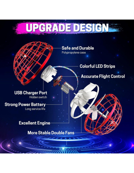 Bola Voladora Flotante Flying Lan 9cm Juguete Seguro Rojo
