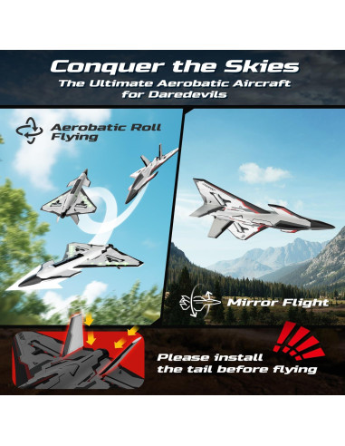 Avión RC DEERC Futuro 4CH con Luces LED y Giroscopio
