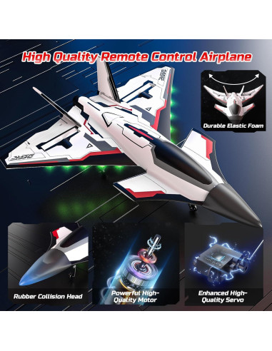 Avión RC DEERC Futuro 4CH con Luces LED y Giroscopio