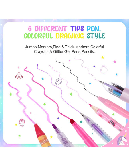 Juego de Arte 56 Piezas MAIGOZON Unicornio Brillante