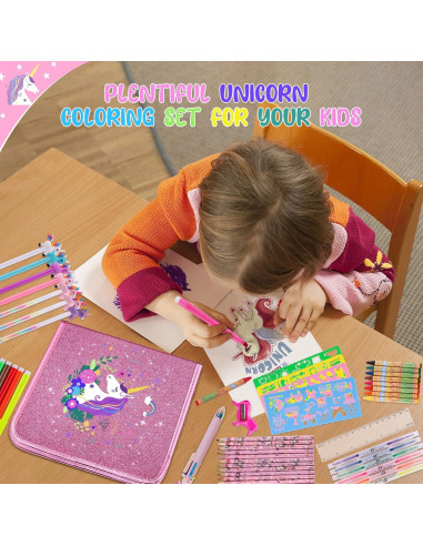 Juego de Arte 56 Piezas MAIGOZON Unicornio Brillante