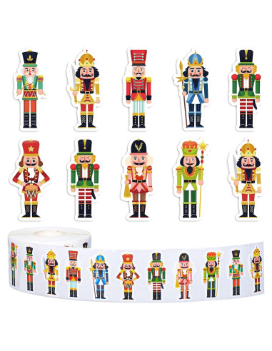 Rollo de 1000 Pegatinas Cascanueces Whaline 3.81 cm Navidad