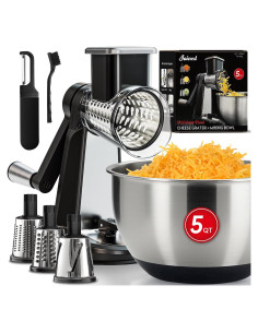 Rallador de Queso Rotativo Joined con Tazón de Mezcla 5 Qt