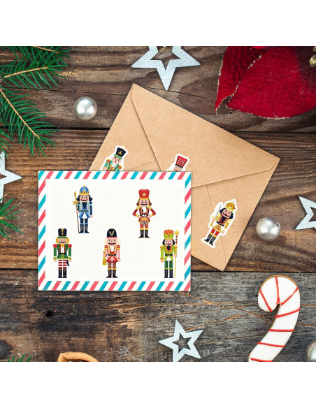 Rollo de 1000 Pegatinas Cascanueces Whaline 3.81 cm Navidad