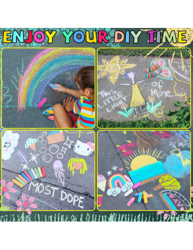 Juego de 60 Tizas Gigantes para Acera BKPVR - 30 Colores