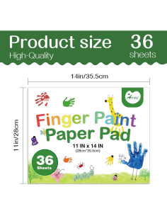 AROIC Bloc de Papel para Pintura con Dedos 36 Hojas 28x36 cm 2
